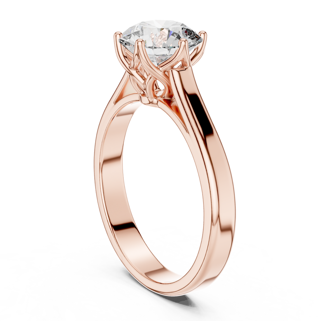 LR-0037 - Solitaire Round Ring - White Gold