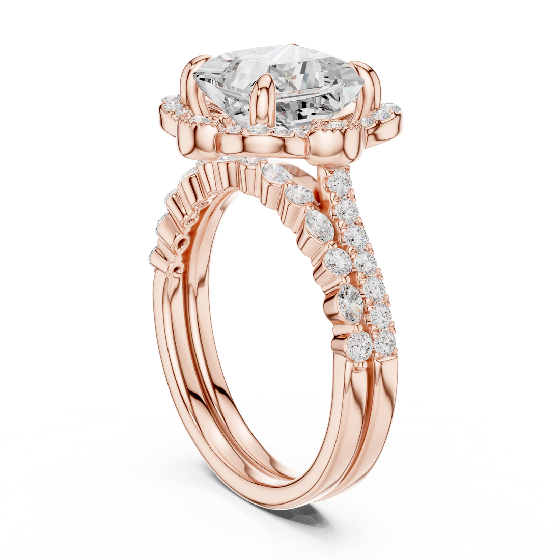 Fashion Ring - Princess | DDLR-442 -PR - White Gold