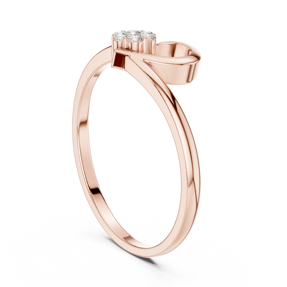 1 (188) - Fashion Round Ring - White Gold