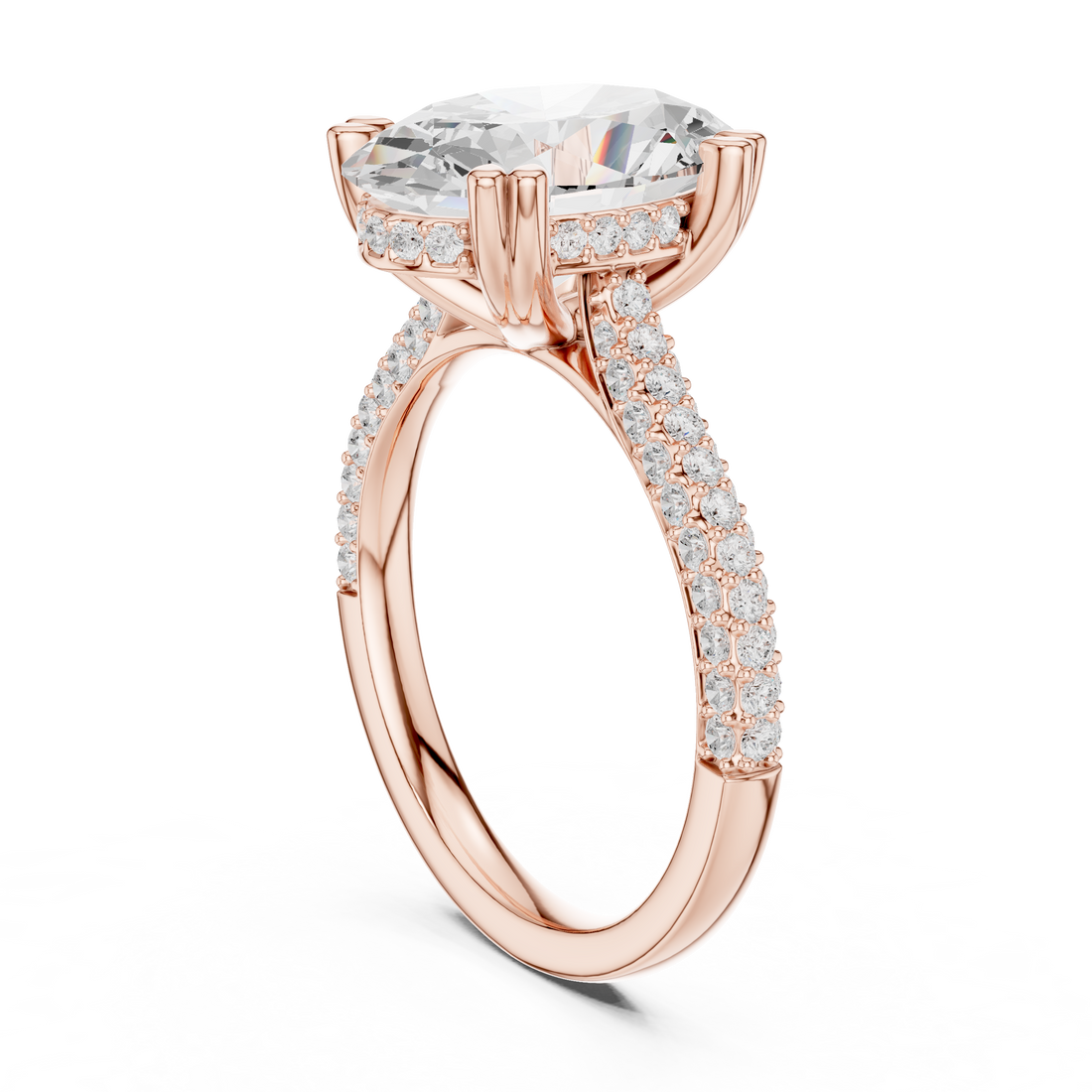 DDLR-956 - Solitaire Oval Ring - White Gold