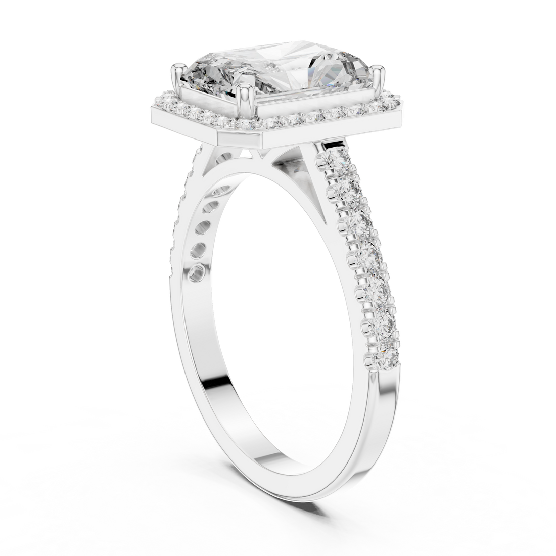 DDLR-202 - Halo Radiant Ring - White Gold