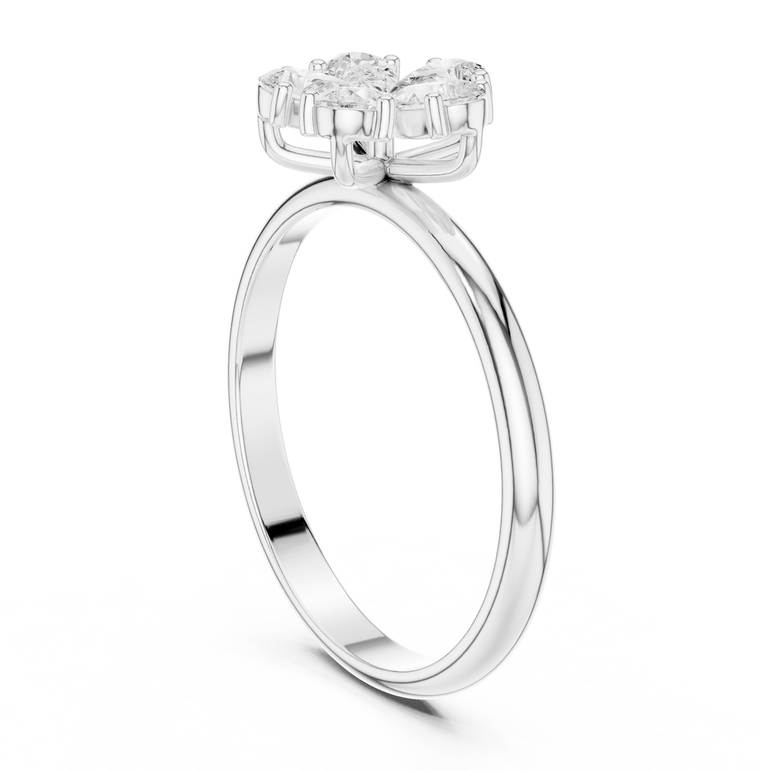 HLR-92 - Fashion Pear Ring - White Gold