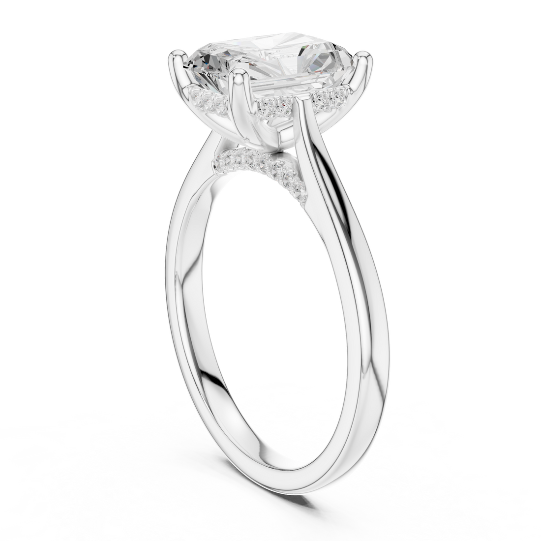 DDLR-163-R00837-RA - Solitaire Radiant Ring - White Gold