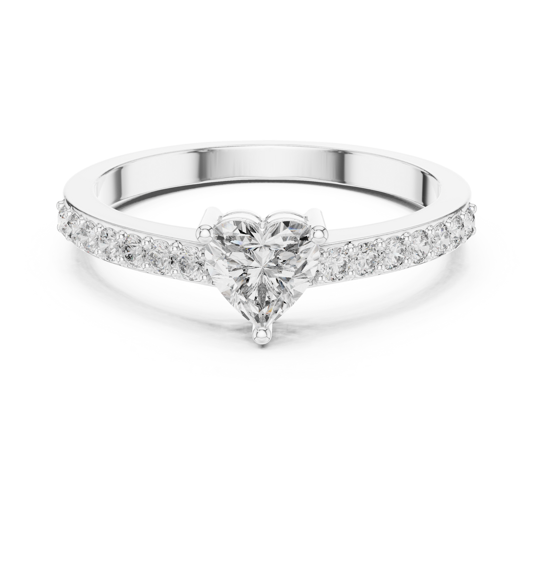 Solitaire Ring - Heart | ABR-31 - Rose Gold