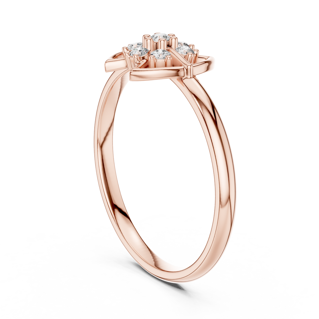 1 (445) - Fashion Round Ring - White Gold