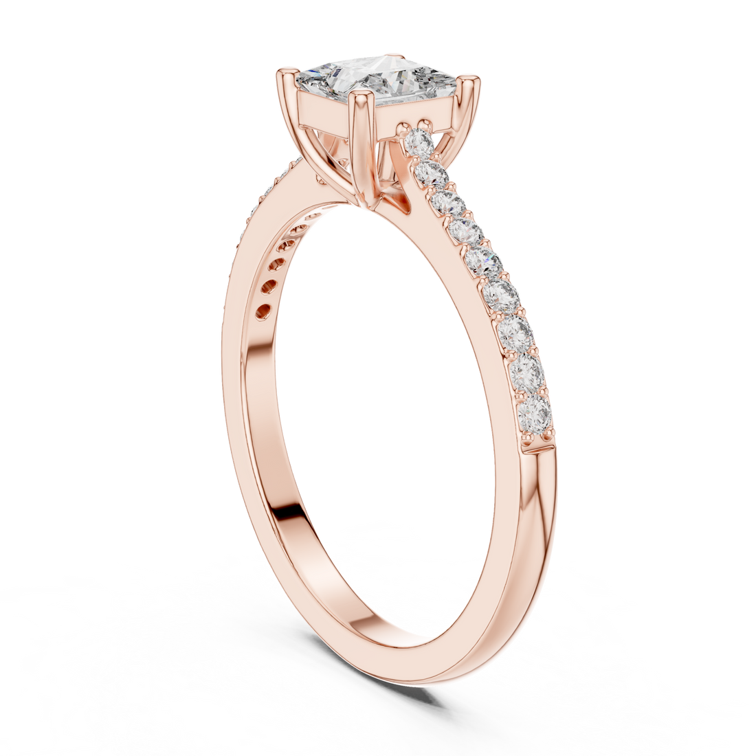 111 - Solitaire Princess Ring - White Gold