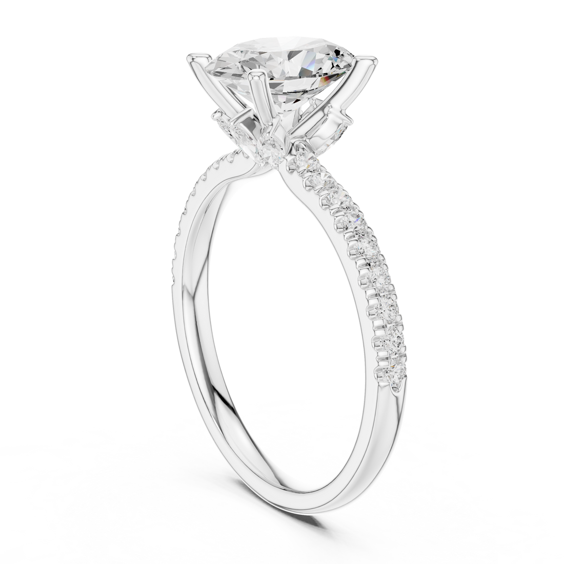 DDLR-256-OV - Solitaire Oval Ring - White Gold