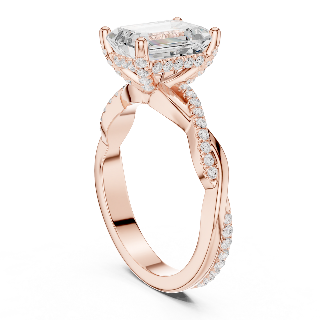 DDLR-160-EM - Solitaire Emerald Ring - White Gold