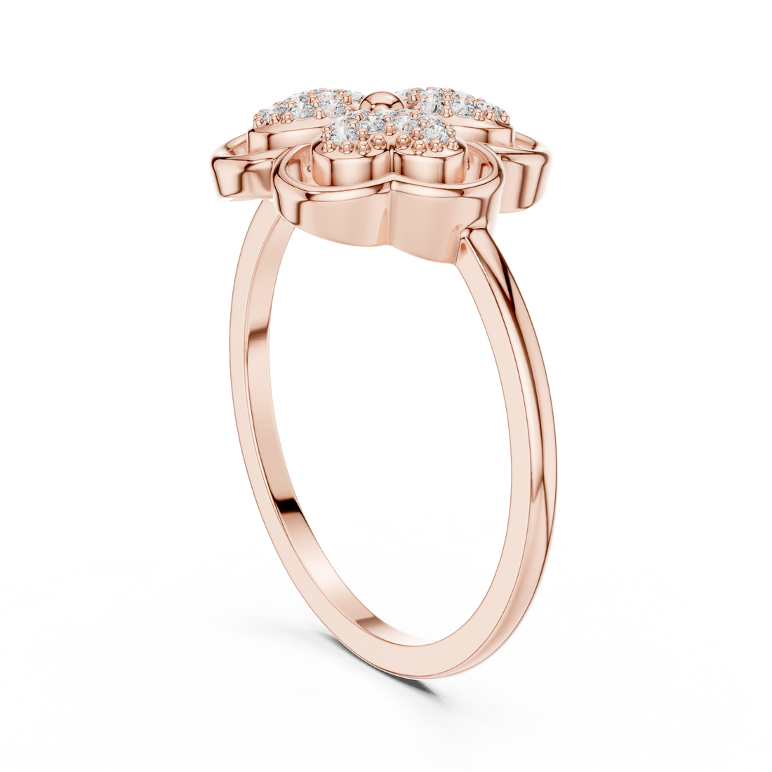 DR-6274 - Fashion Round Ring - White Gold