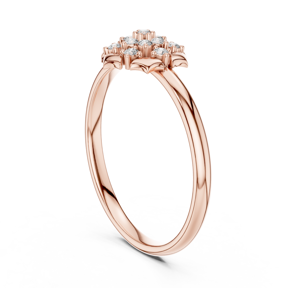 1 (416) - Fashion Round Ring - White Gold