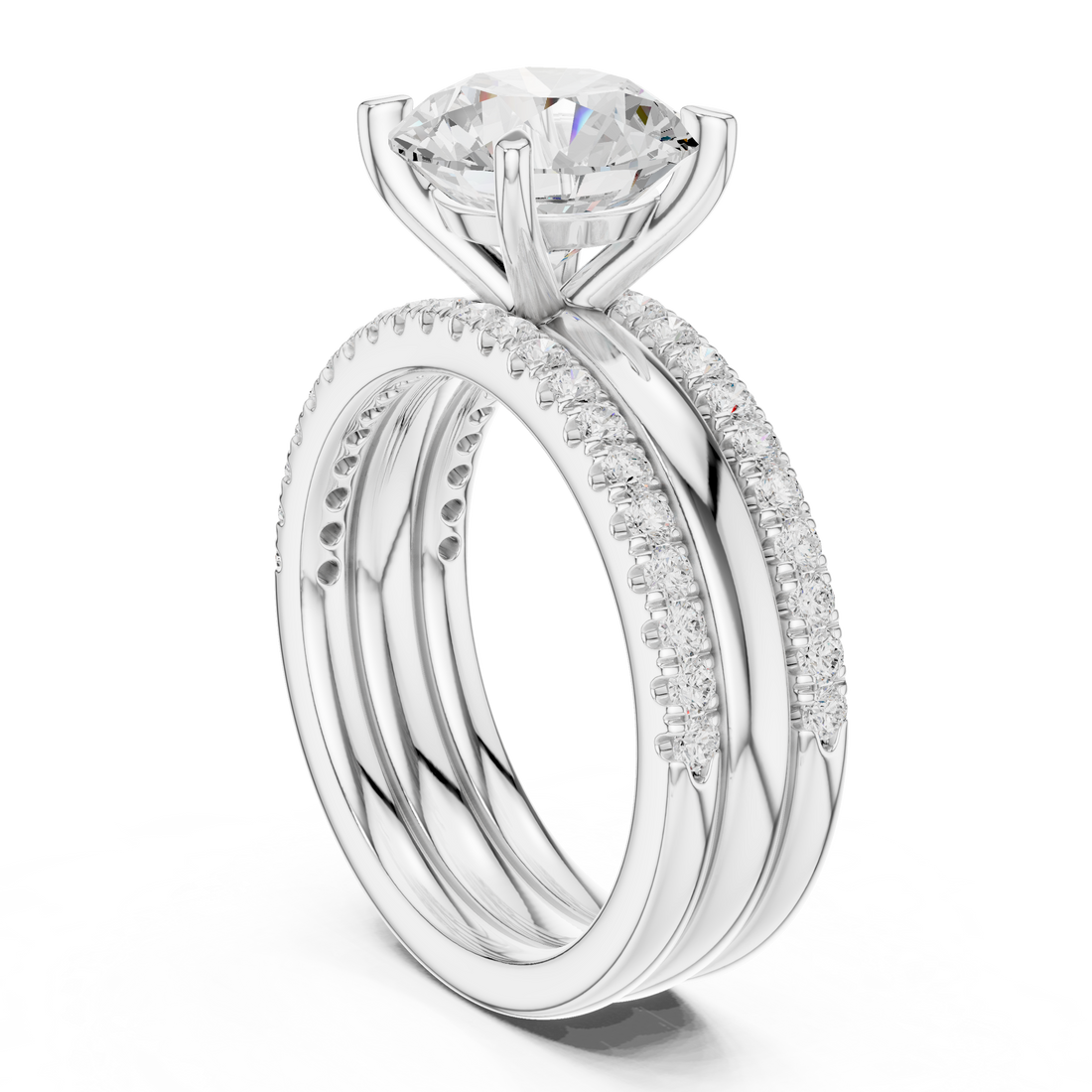 DDLR-949 - Solitaire Round Ring - White Gold