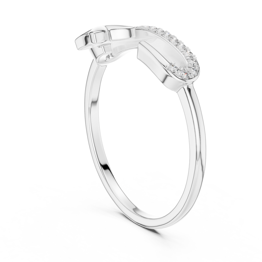 12#10035@L - Fashion None Ring - White Gold