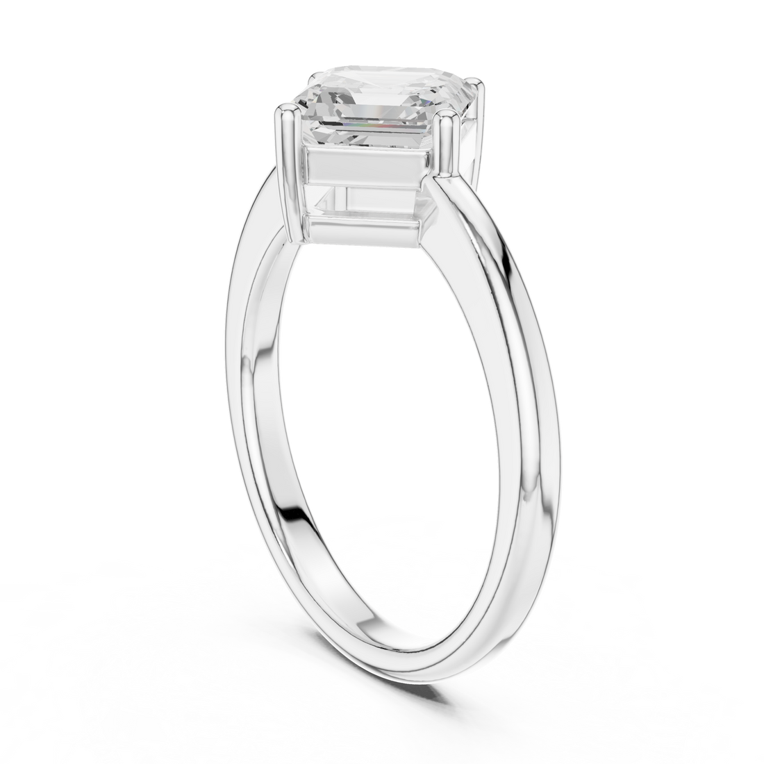 DDLR-482 - Solitaire Asscher Ring - White Gold