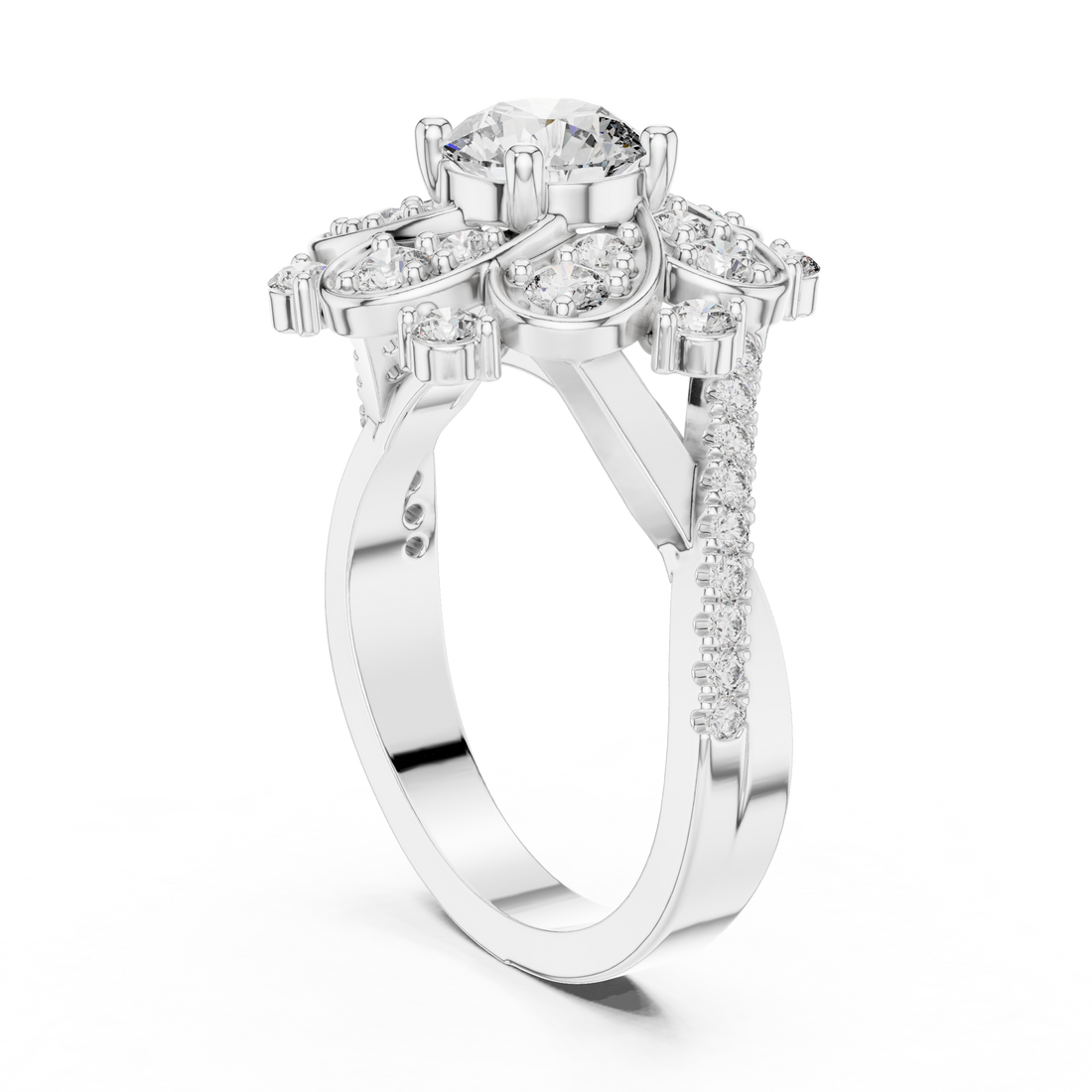 DDLR-187 - Fashion Round Ring - White Gold