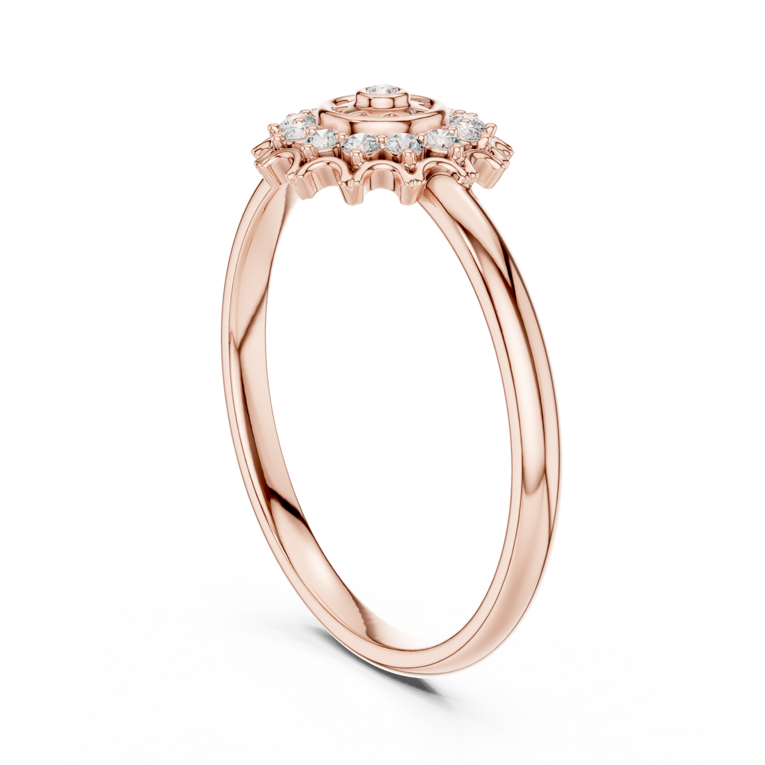 1 (274) - Fashion Round Ring - White Gold