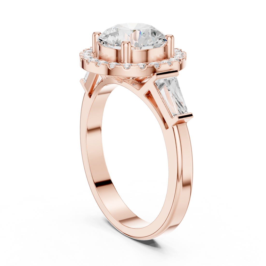 DDLR-342 - Halo Round Ring - White Gold