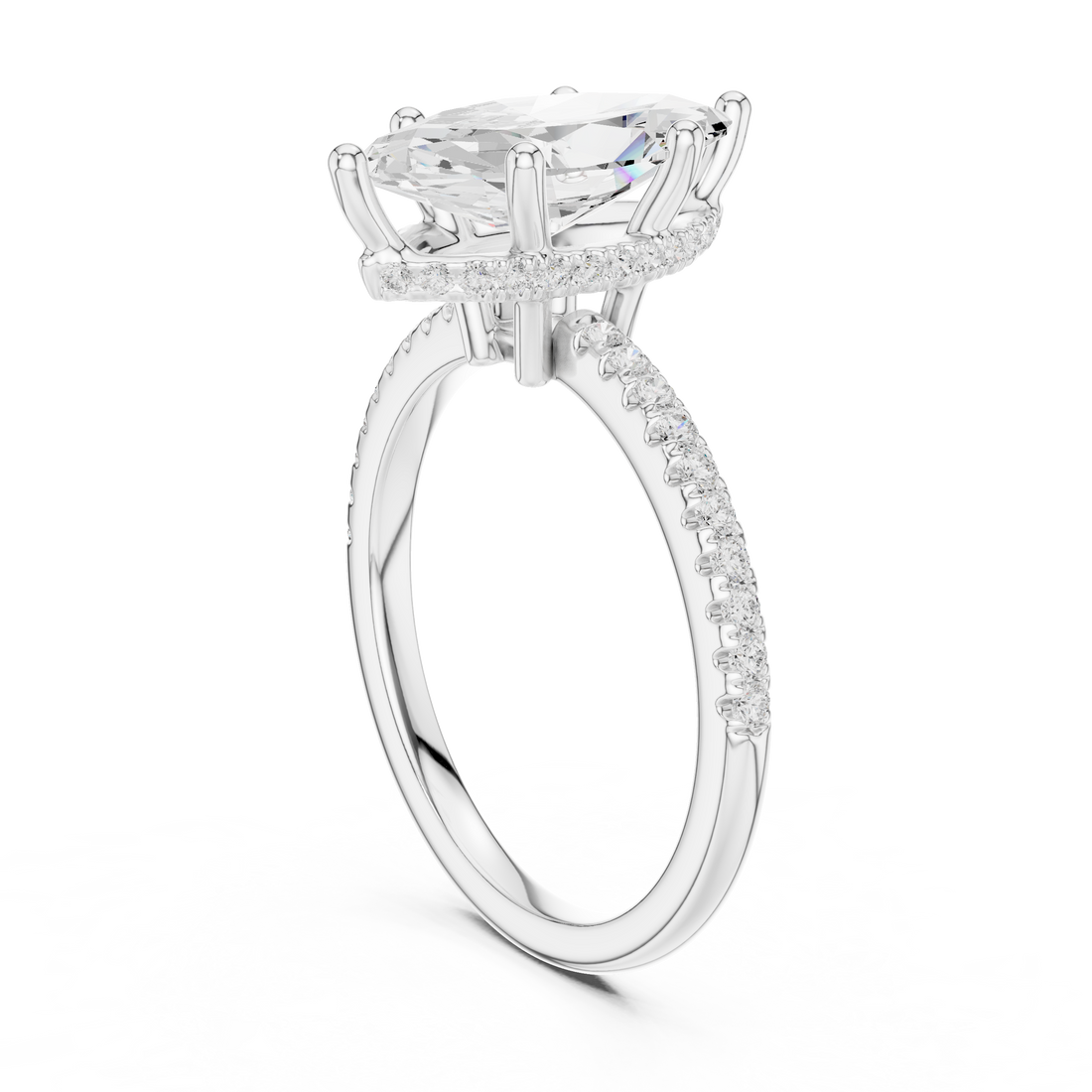 DDLR-177 - MQ - Solitaire Marquise Ring - White Gold