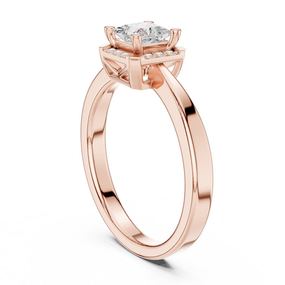DDLR-492 - Halo Princess Ring - White Gold