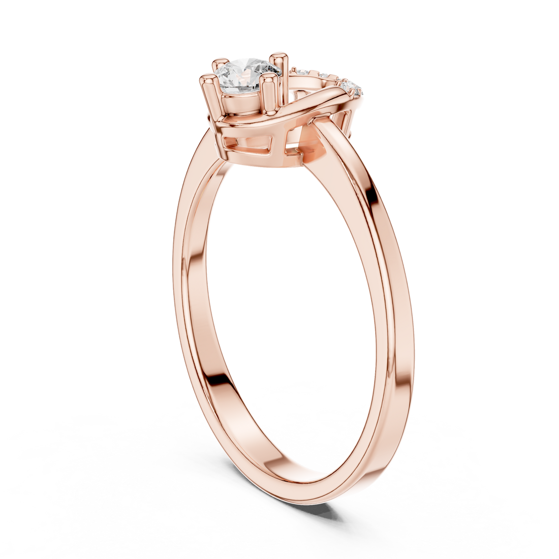 1347 - Fashion Round Ring - White Gold