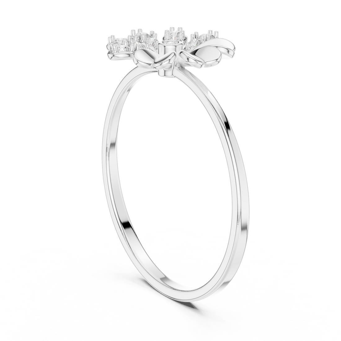 1 (113) - Fashion Round Ring - White Gold