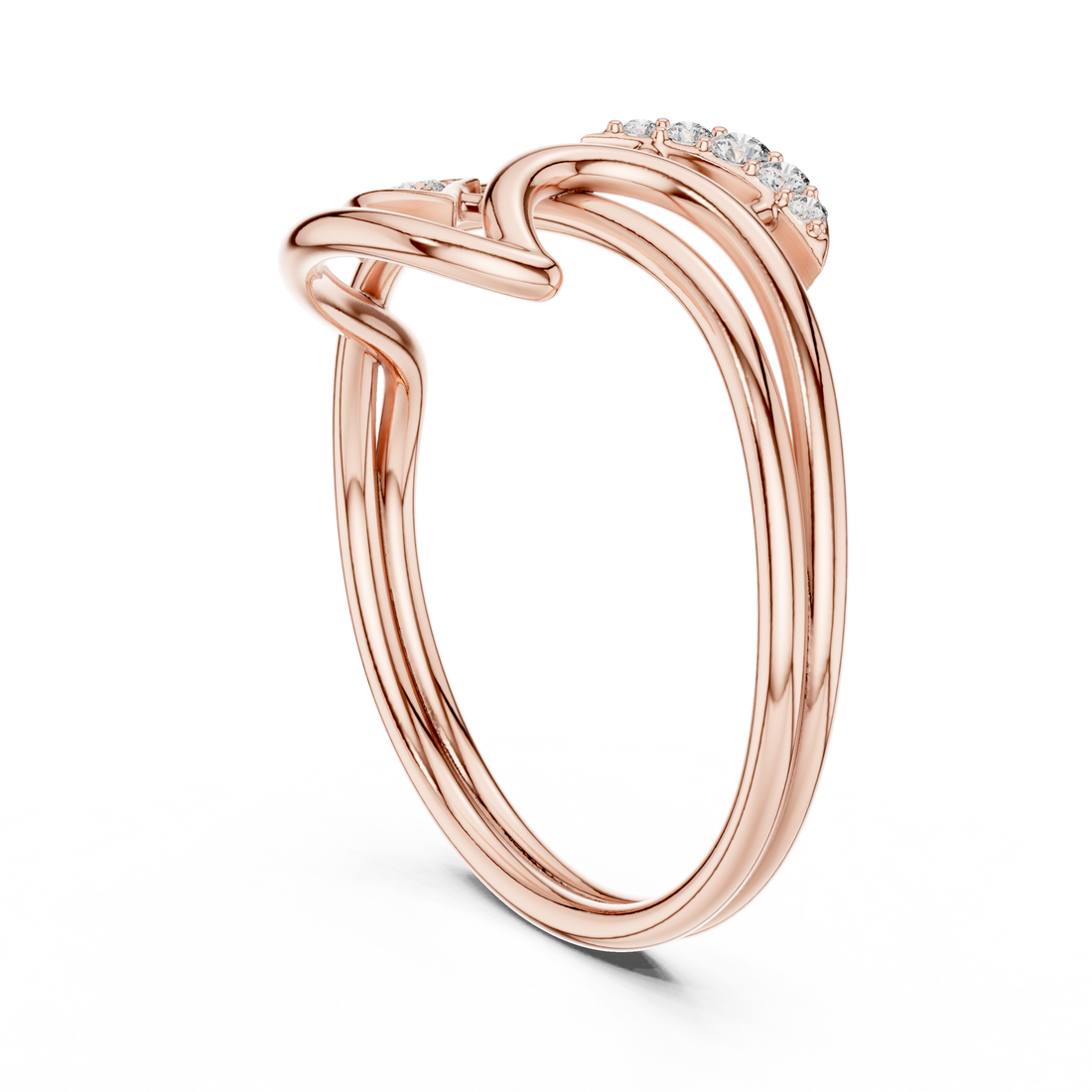 1 (210) - Bypass Round Ring - White Gold