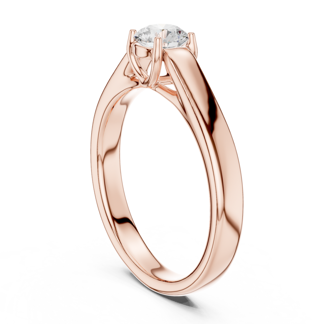 LR-0229 - Solitaire Round Ring - White Gold