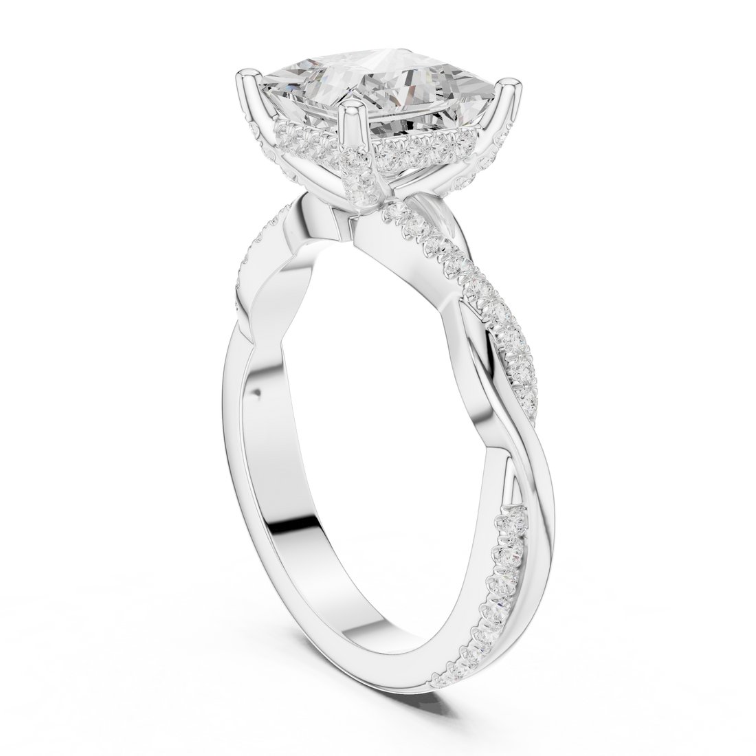 DDLR-883 - Solitaire Princess Ring - White Gold