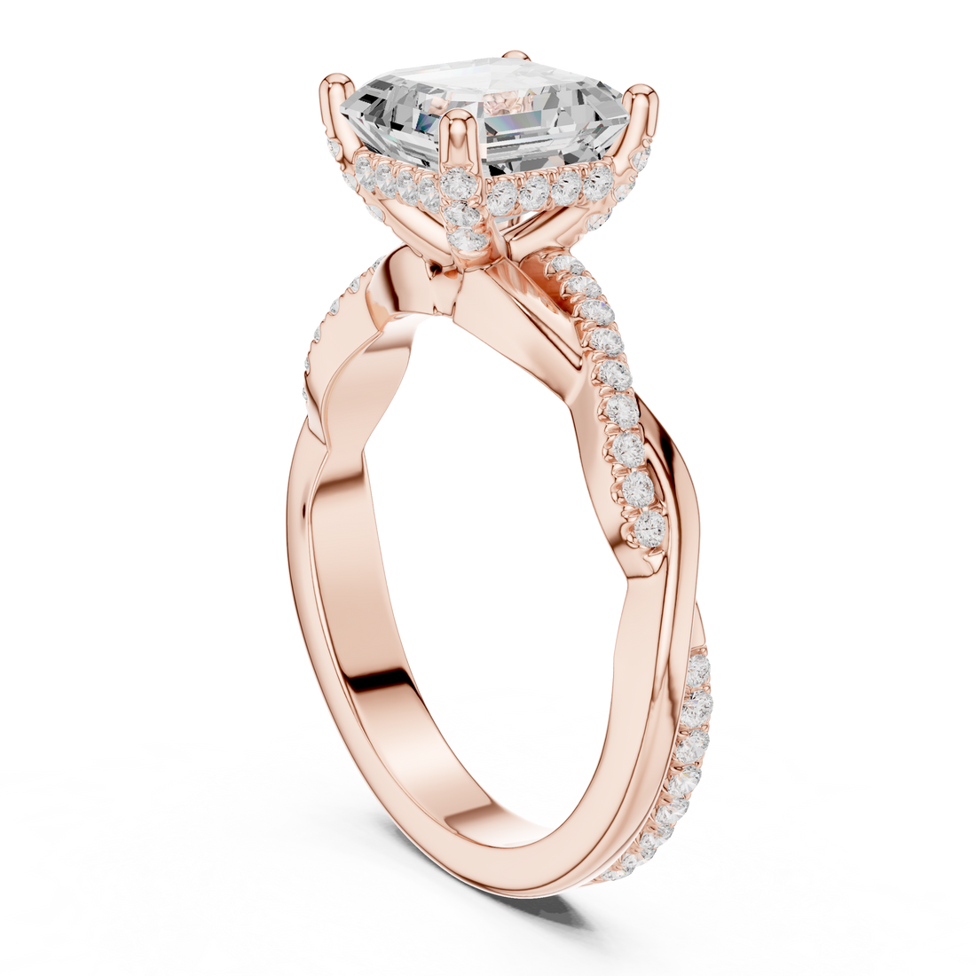 DDLR-160-AC - Solitaire Asscher Ring - White Gold