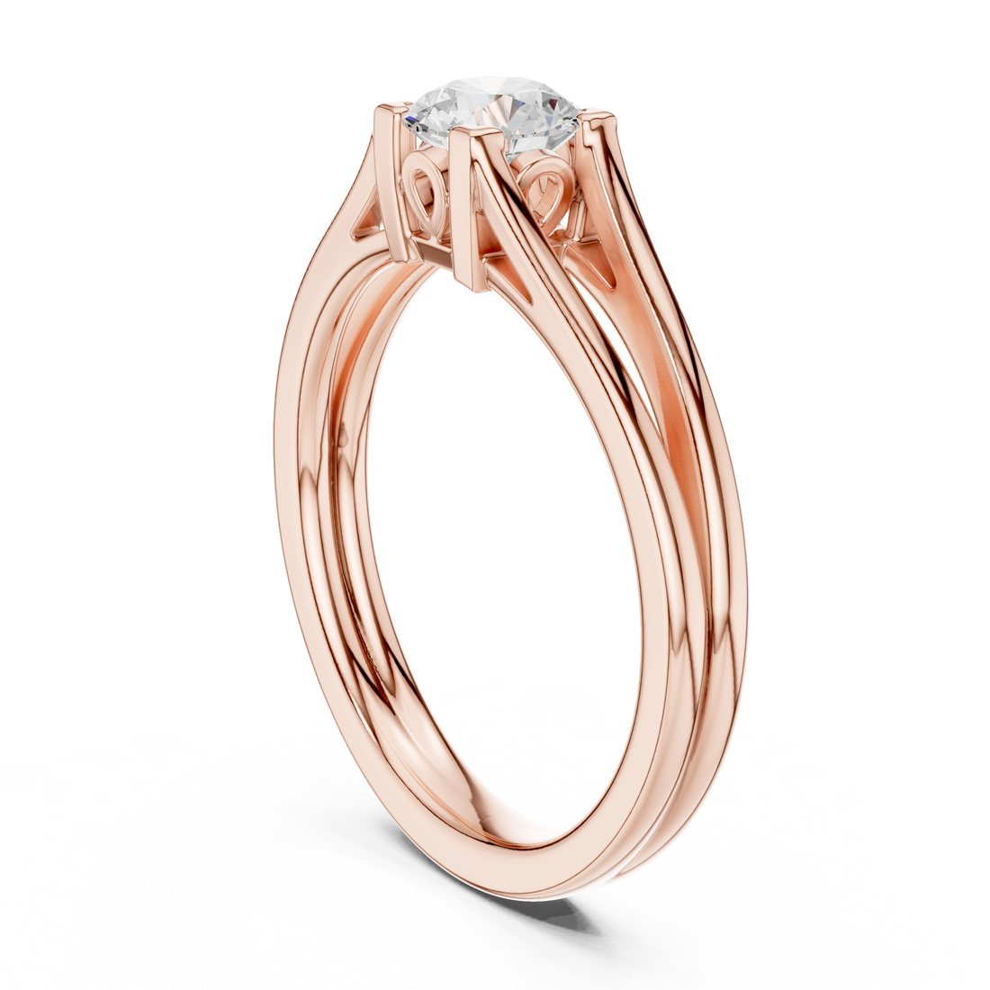 DDLR-545 - Solitaire Round Ring - White Gold