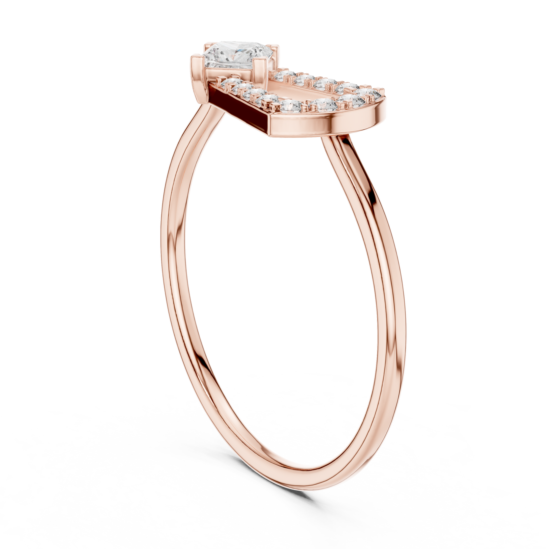 HLR-195 - Fashion Princess Ring - White Gold