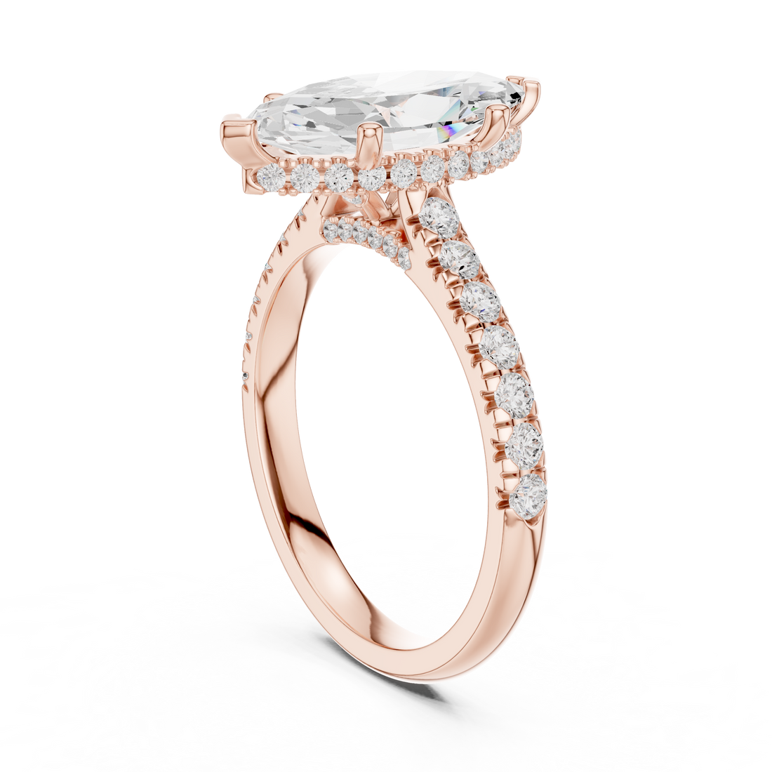 DDLR-258-MQ - Solitaire Marquise Ring - White Gold