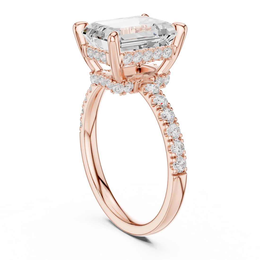 DDLR-259-EM - Solitaire Emerald Ring - White Gold