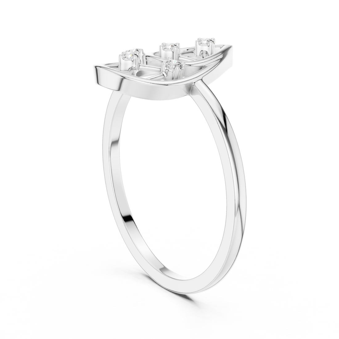 DR-6235 - Fashion None Ring - White Gold