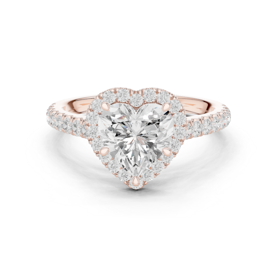 Halo Ring - Heart | DDLR-118-HR - White Gold