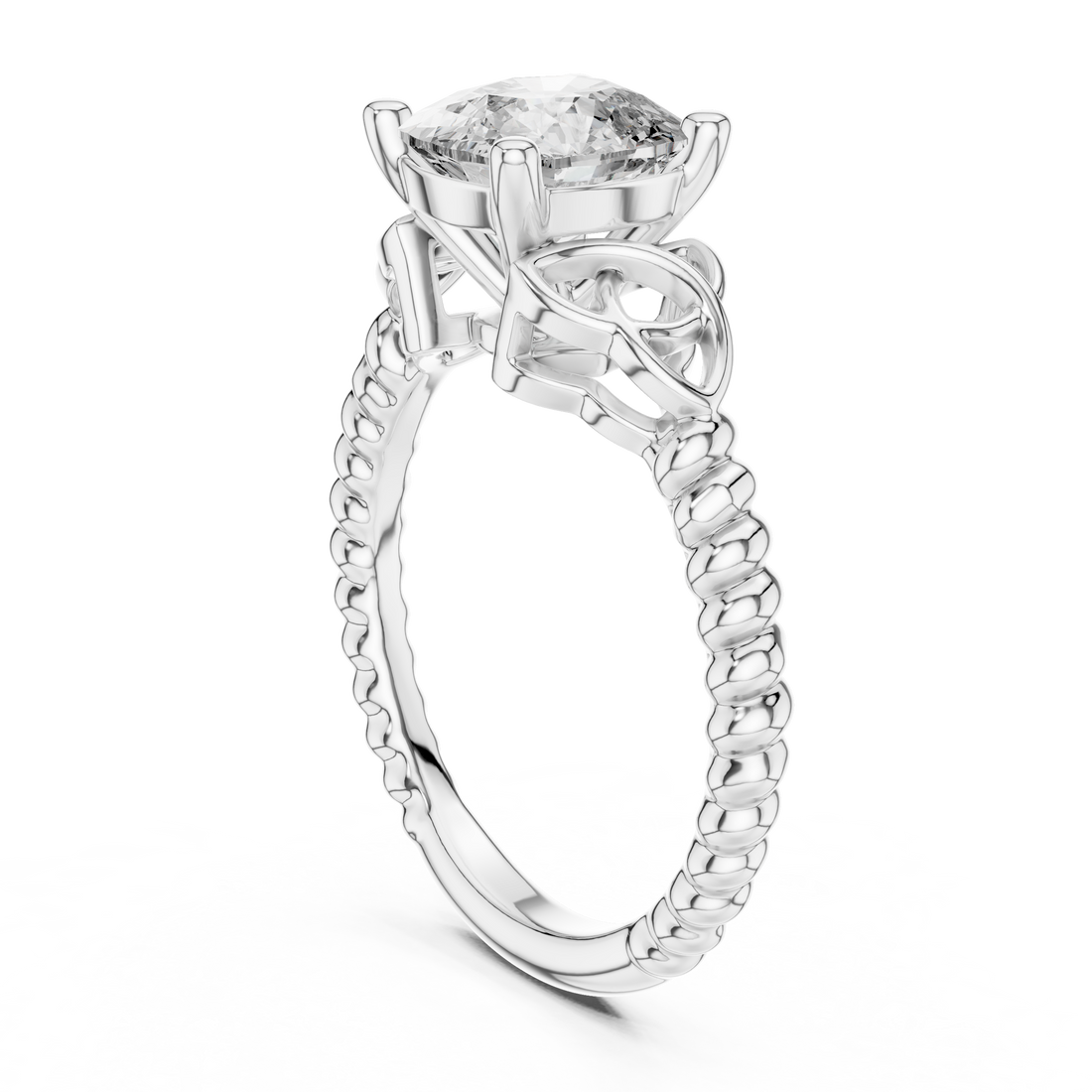 DDLR-049 - Solitaire Cushion Ring - White Gold