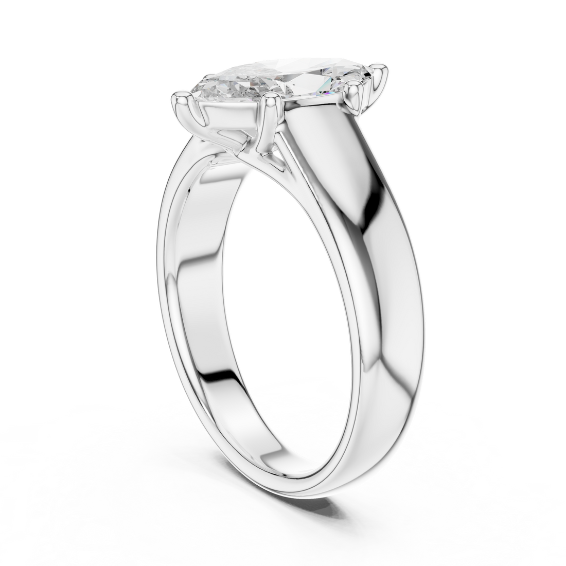 DDLR-067 - Solitaire Marquise Ring - White Gold