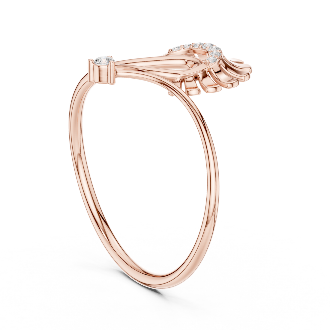 1 (116) - Fashion Round Ring - White Gold