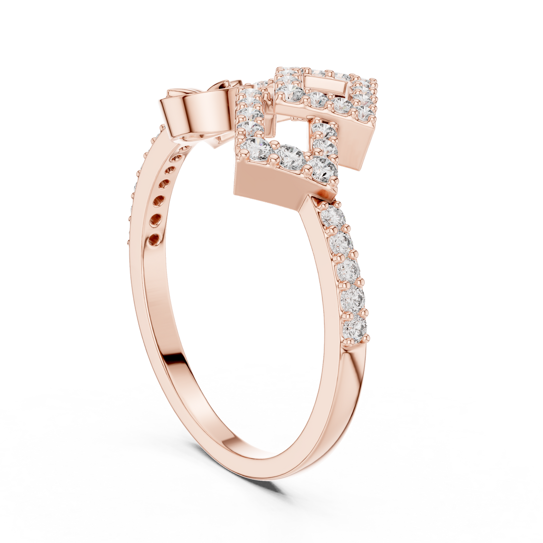 LR-01 (58) - Fashion None Ring - White Gold