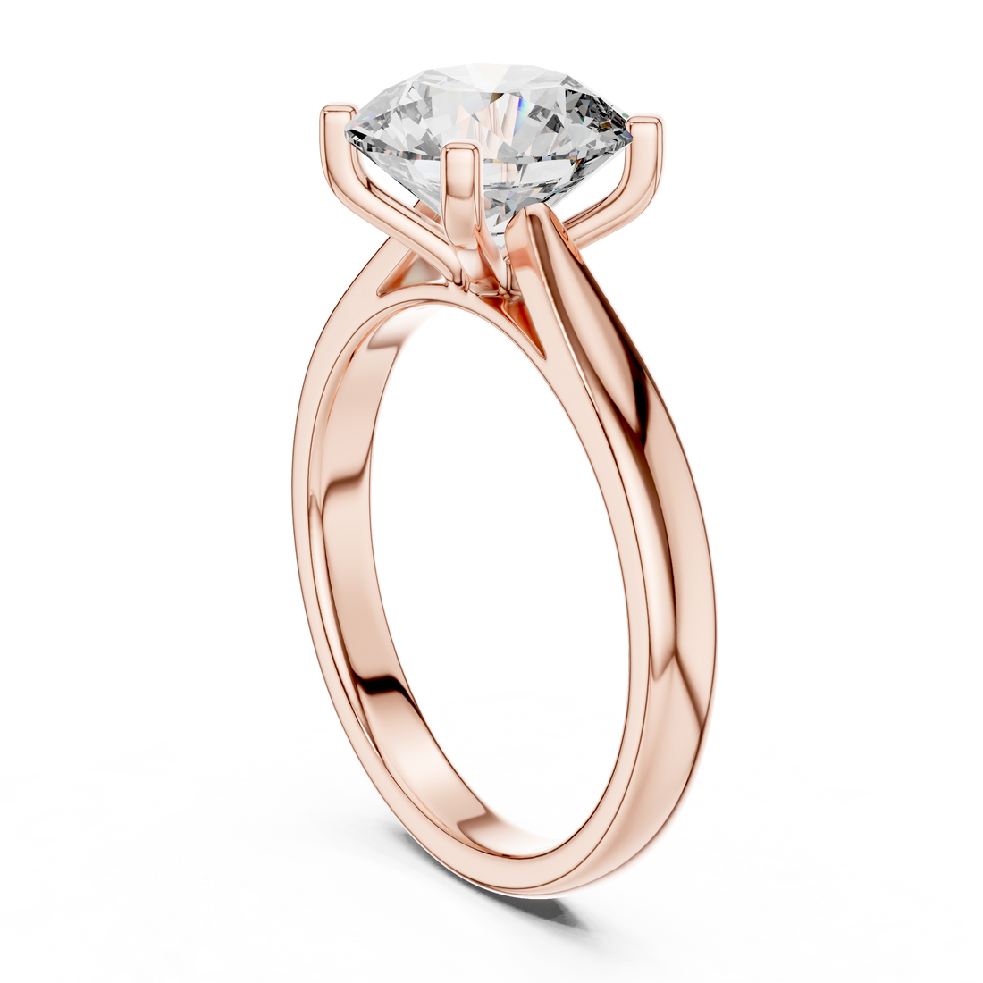 DDLR-068 - Solitaire Round Ring - White Gold