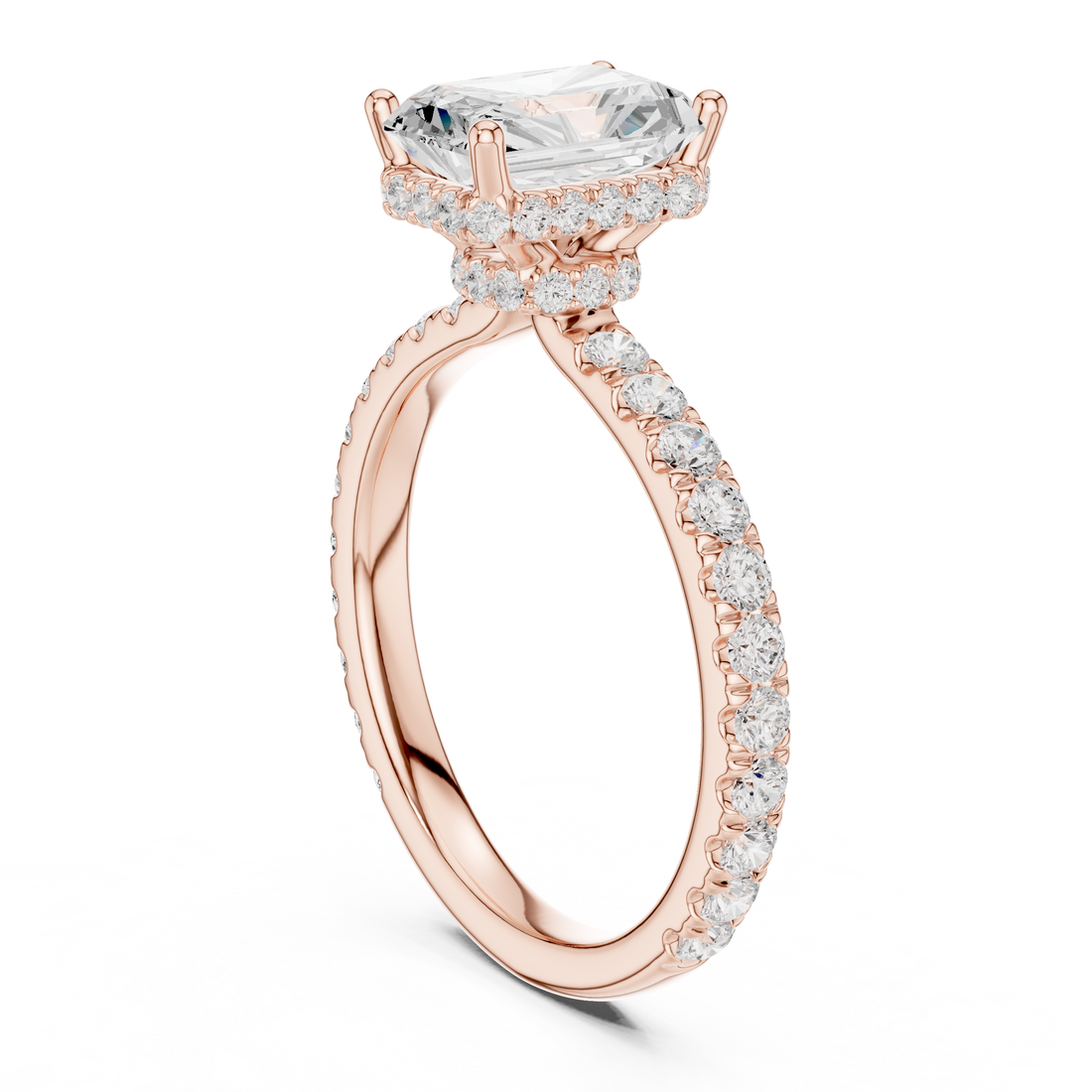 DDLR-165 -RA - Solitaire Radiant Ring - White Gold
