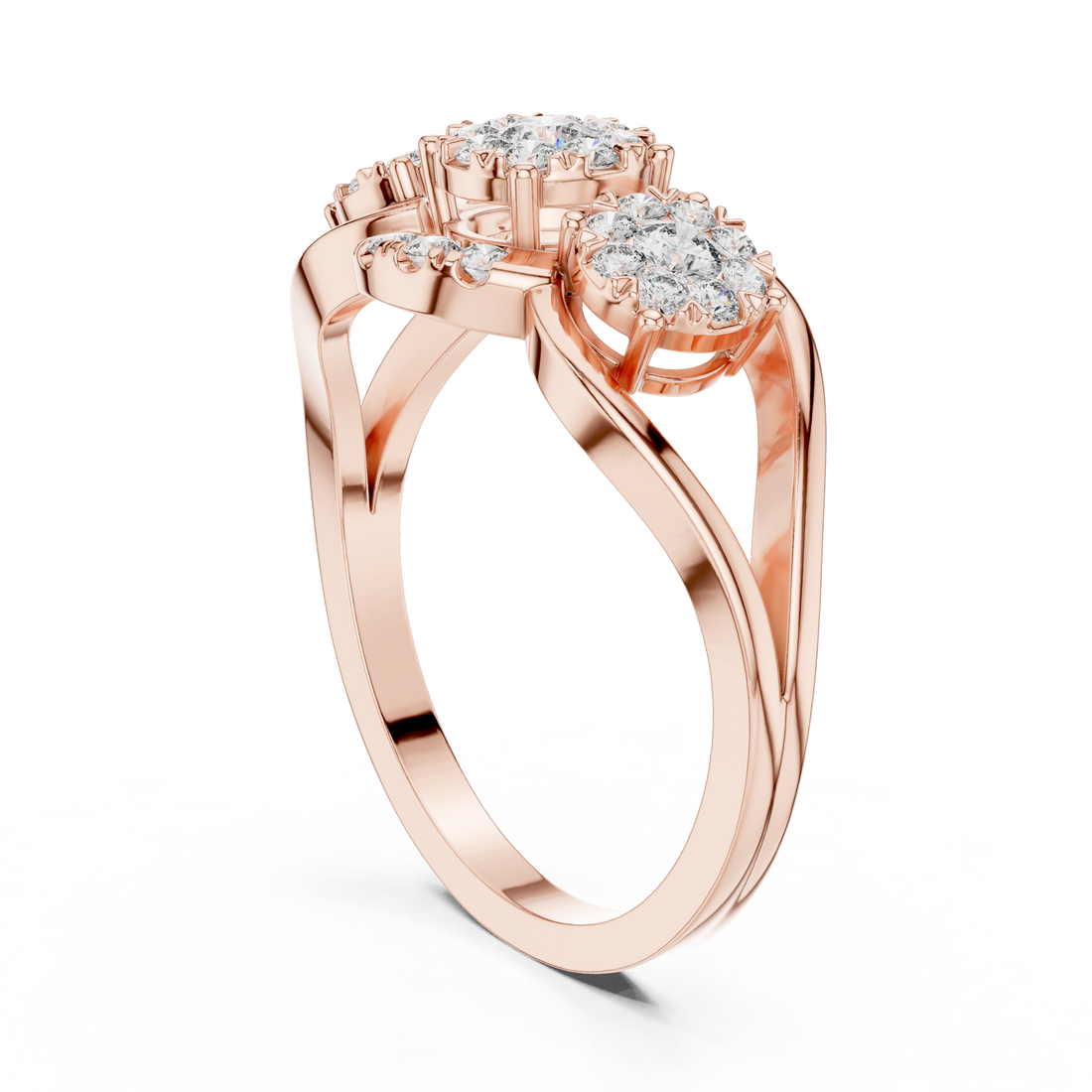 19#120015L - Fashion Round Ring - White Gold