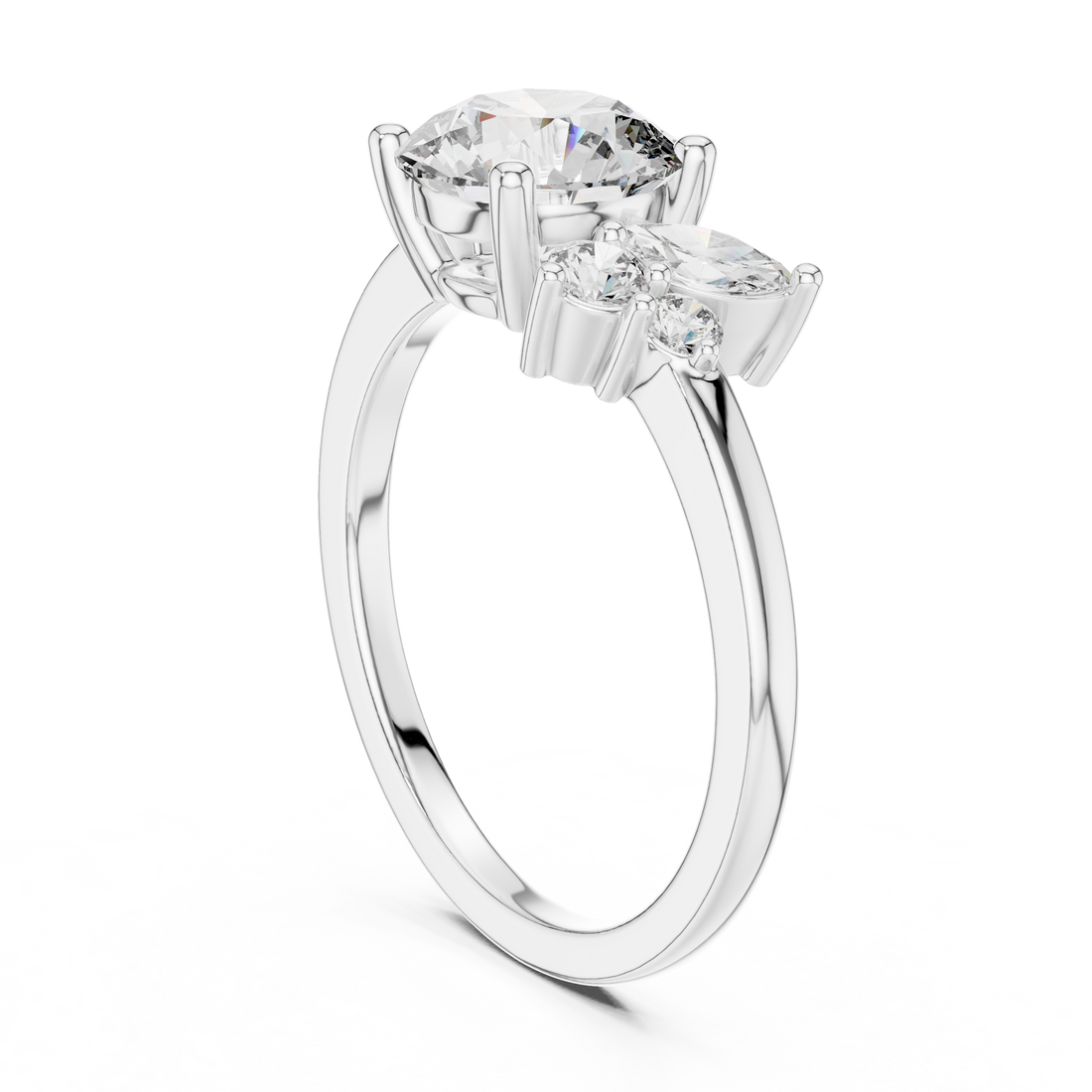 DDLR-153 - Fashion Round Ring - White Gold