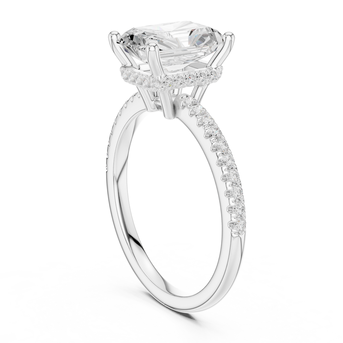 DDLR-177 - RA - Solitaire Radiant Ring - White Gold
