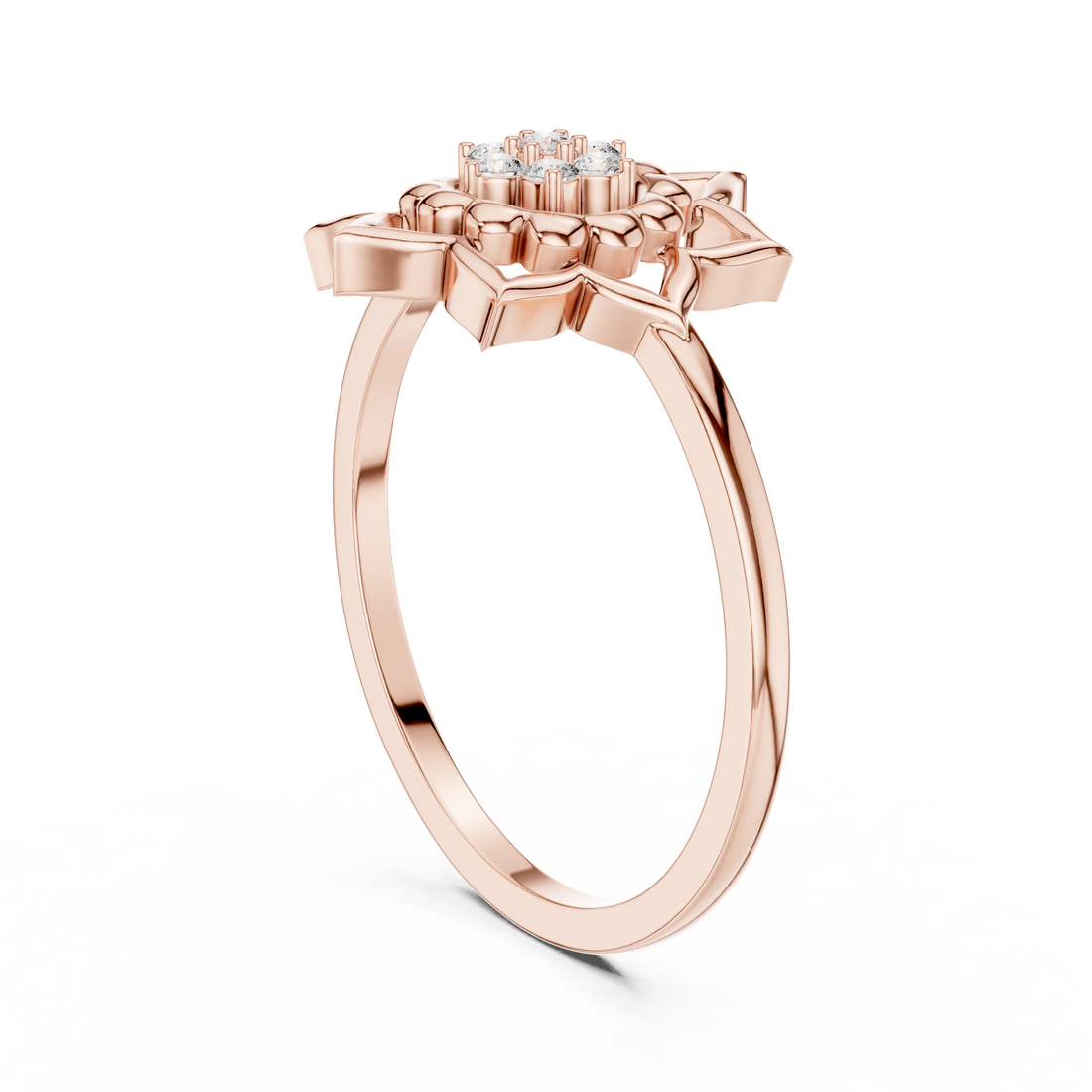DR-6278 - Fashion Round Ring - White Gold