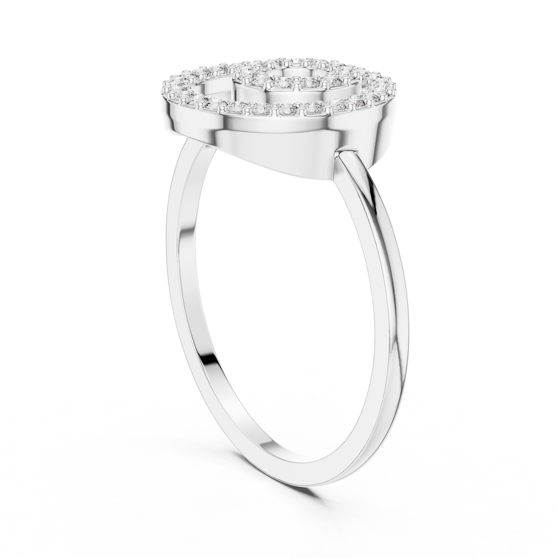 DR-6318 - Fashion None Ring - White Gold