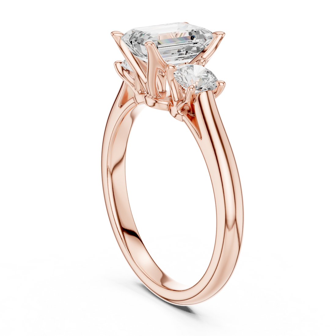 DDLR-894 - Three Stone Emerald Ring - White Gold