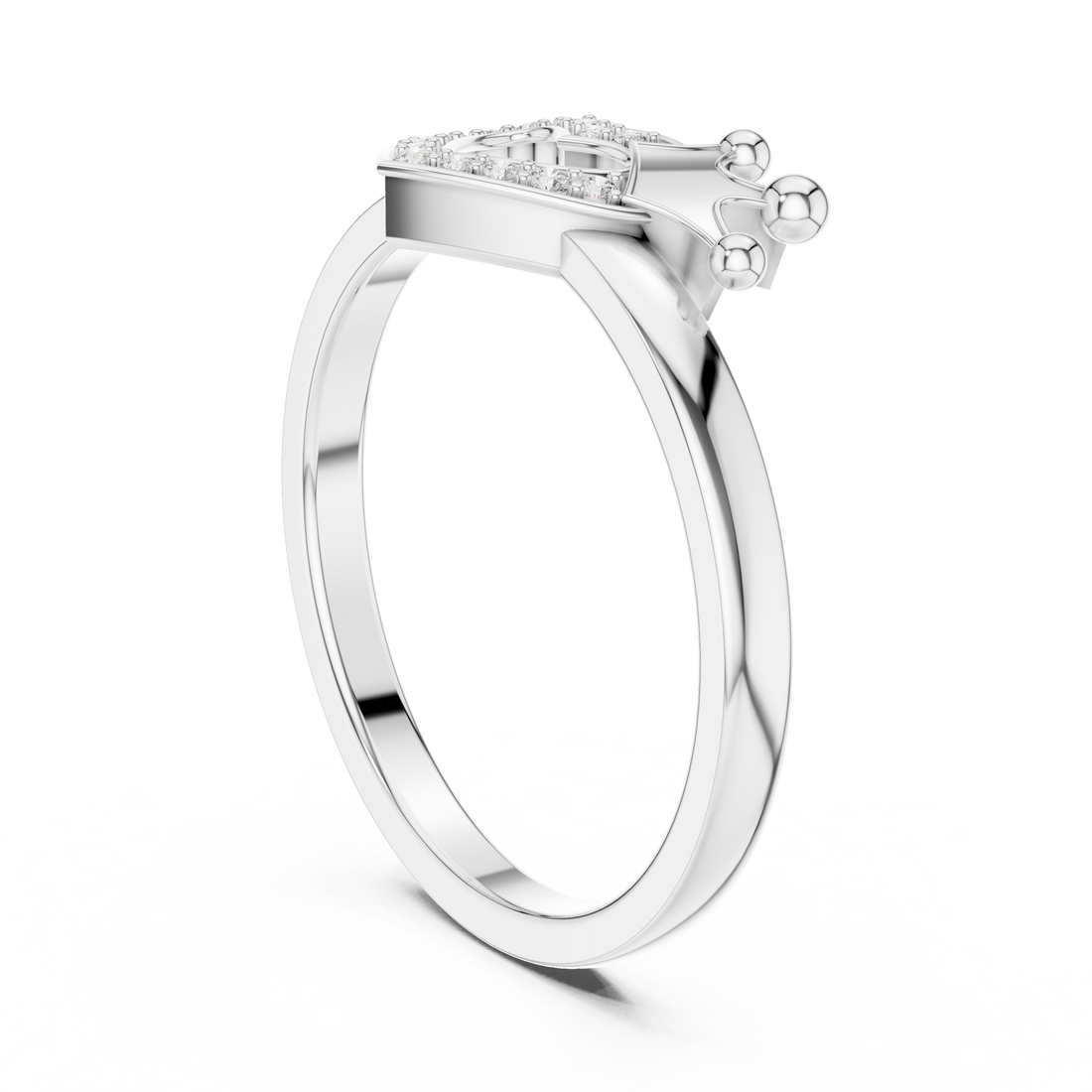 12#10025@L - Fashion None Ring - White Gold