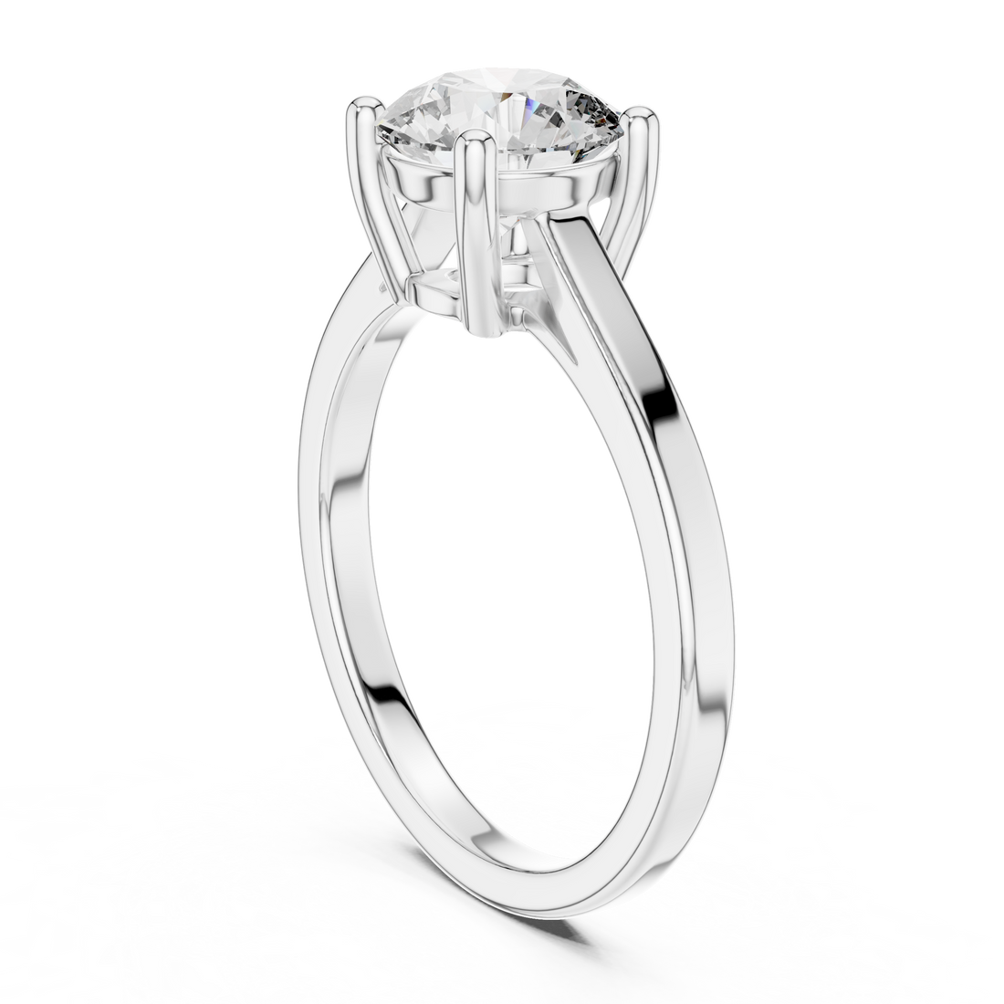 DDLR-066 - Solitaire Round Ring - White Gold