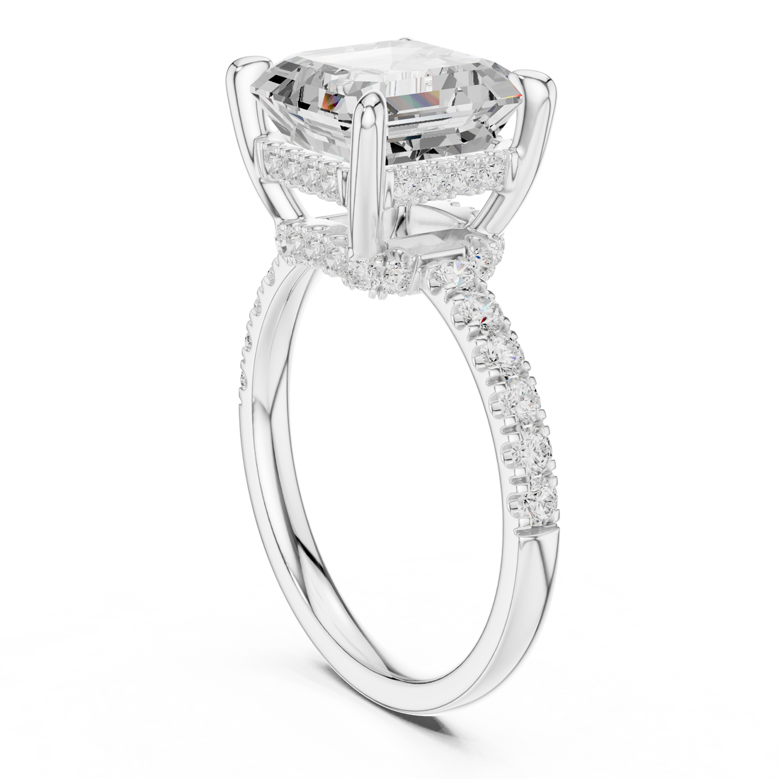 DDLR-259-AC - Solitaire Asscher Ring - White Gold