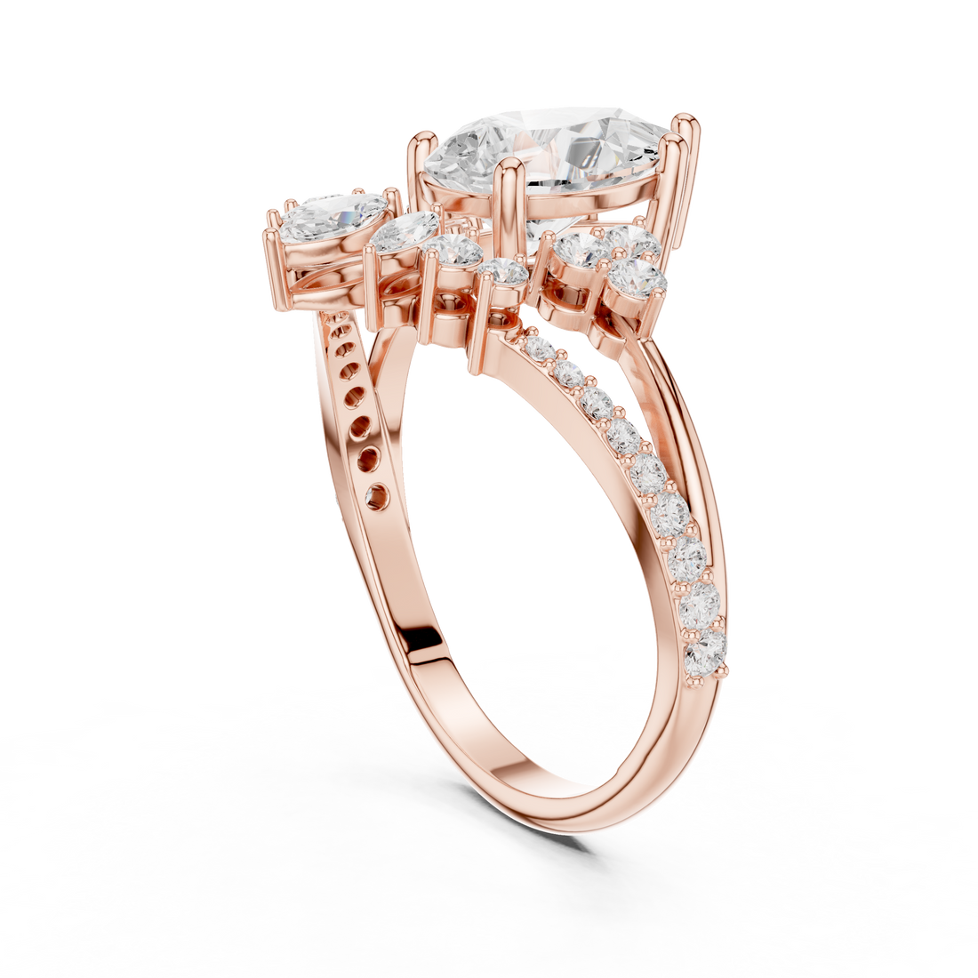 Fashion Ring - Pear | SBWR(55) - White Gold